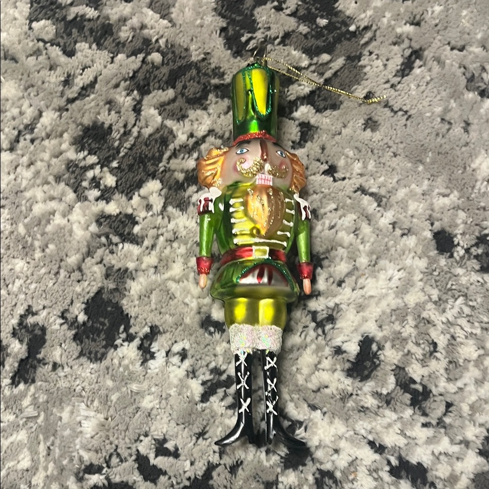 Source Unknown Green and Gold Nutcracker Ornament